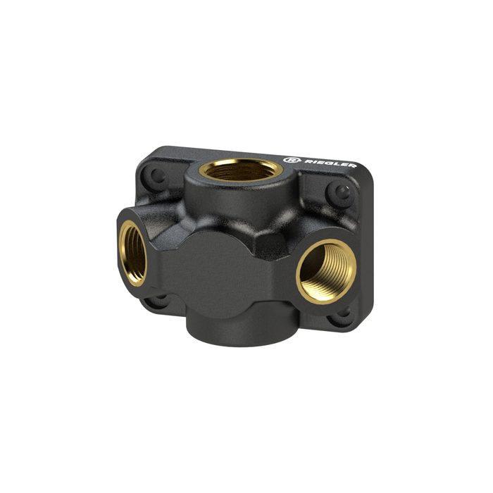 [112623] RIEGLER Through distributor, Input/Output G 3/4, Connection 2 x G 1/2