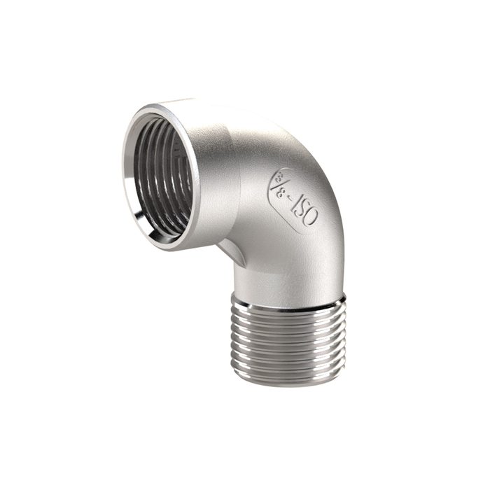 [112683] RIEGLER Angled piece 90°, IT/ET, Rp 1, R 1, Stainless steel