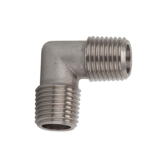 [112807] RIEGLER Angled piece, exterior/exterior, R 1/4, Stainless steel 1.4404