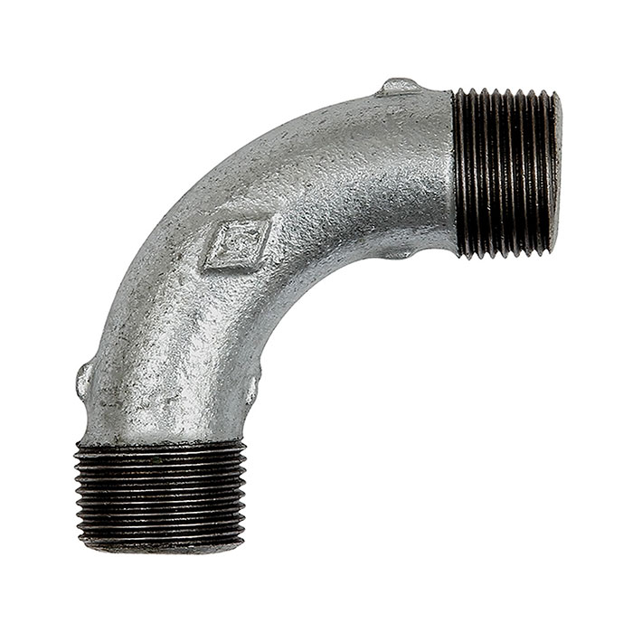 RIEGLER Elbow 3, Long, 90°, ET/ET, R 3/4, black malleable cast iron