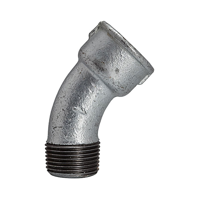 RIEGLER Elbow 40, 45°, IT/ET, Rp/R 1 1/4, black malleable cast iron