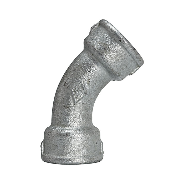 RIEGLER Elbow 41, 45°, IT/IT, Rp 1/2, black malleable cast iron