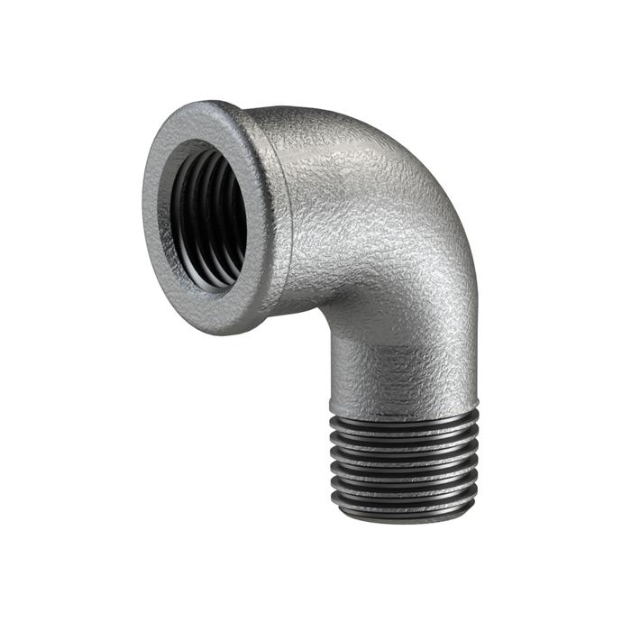 [112900] RIEGLER Bracket 92, 90°, IT/ET, Rp/R 3/8, black malleable cast iron