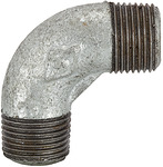 RIEGLER Bracket 94, 90°, ET/ET, R 3/8, black malleable cast iron