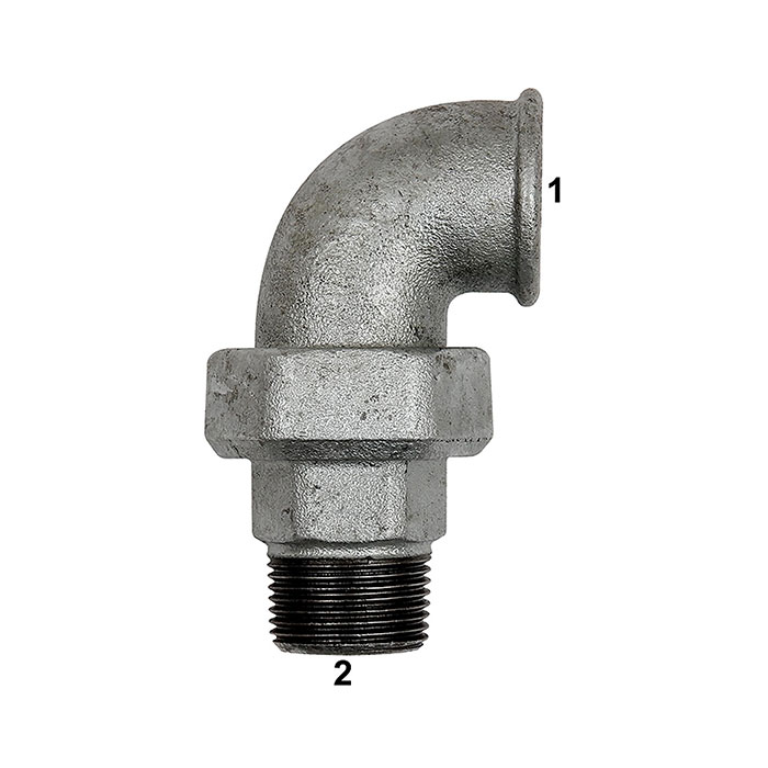 RIEGLER Fitting elbow 98, IT/ET, Rp 3/4, R 3/4, black malleable cast iron