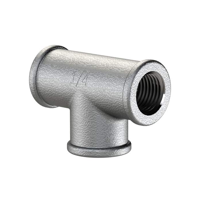 [112962] RIEGLER T-piece 130, IT/IT/IT, Rp 3/4, black malleable cast iron