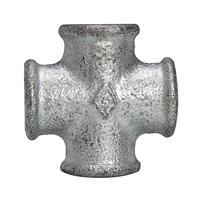 RIEGLER Cross-piece 180, 4 x IT, Rp 3/4, black malleable cast iron