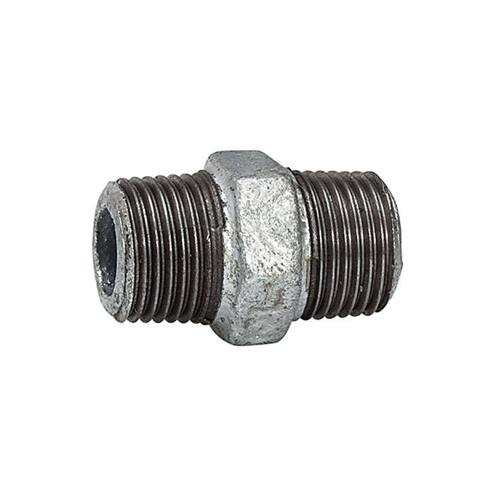 RIEGLER Double threaded nipple 280 ET/ET, R 1/2 black malleable cast iron