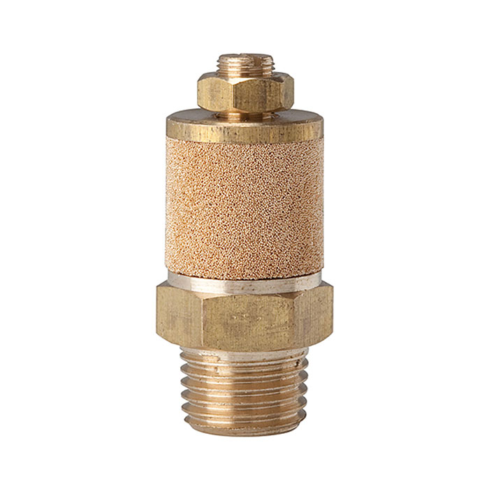 RIEGLER Schalldämpfer, Sinterbronce/MS, Abluft einstellbar, M5, SW 8
