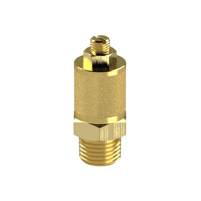 [113313] RIEGLER Schalldämpfer, Sinterbronce/MS, Abluft einstellbar, M5, SW 8