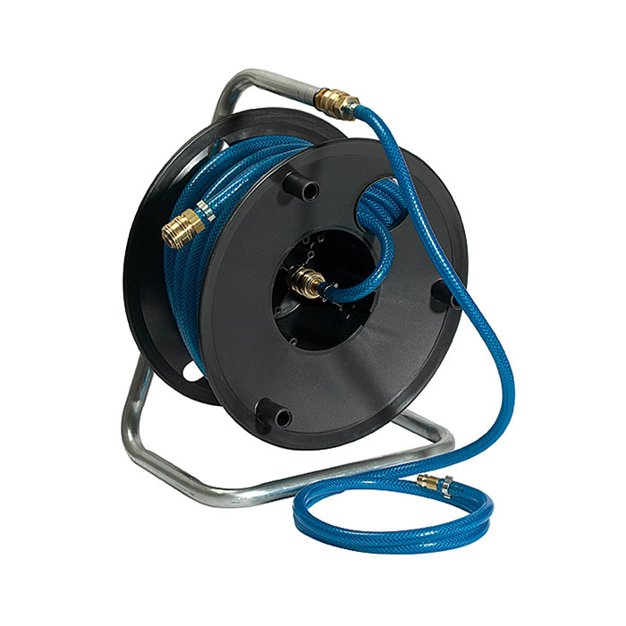 RIEGLER Compressed air hose drum, 20 m PVC hose Ø 15x9