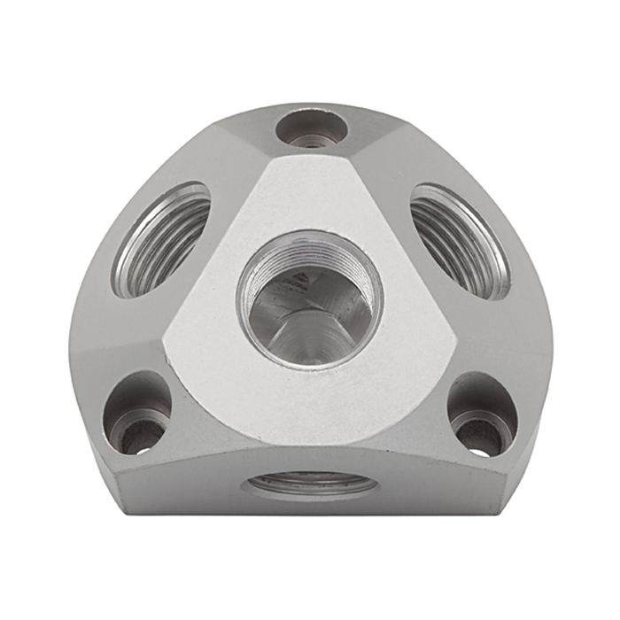 [114028] RIEGLER Luftverteilerdose 2 Stopfen, Eing. G 3/4, Ausg. 3xG1/2