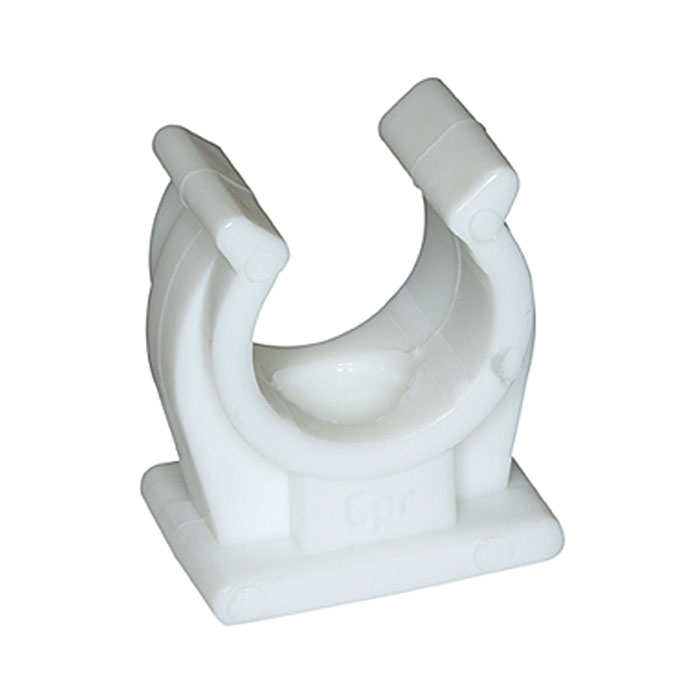 [114031] RIEGLER Pipe clamp, PP, for pipe exterior Ø 18 mm, white, Temp. max. 65°C