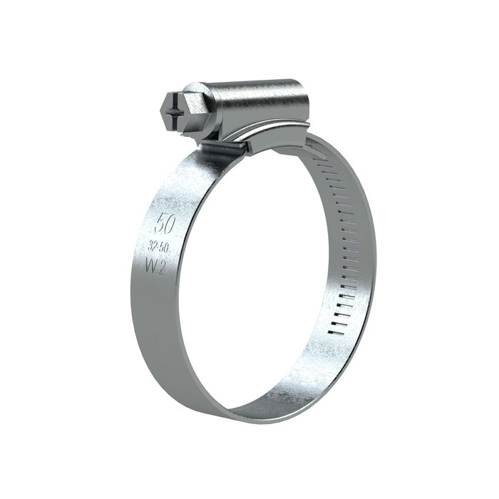[114215] RIEGLER Worm thread hose clamp, Chrome steel 1.4016 (W2), 16.0 - 25.0 mm