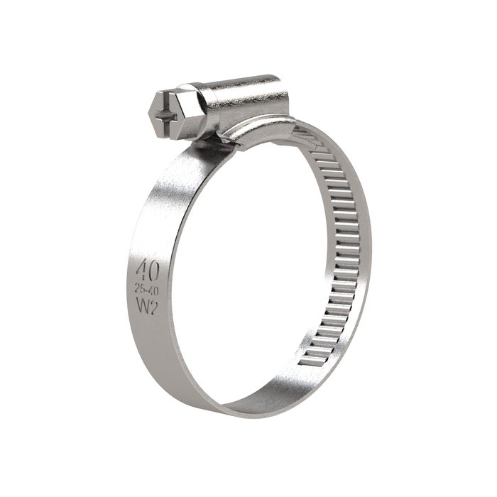[114225] RIEGLER Worm thread hose clamp, Stainless steel 1.4401 (W5), 8.0-12.0 mm