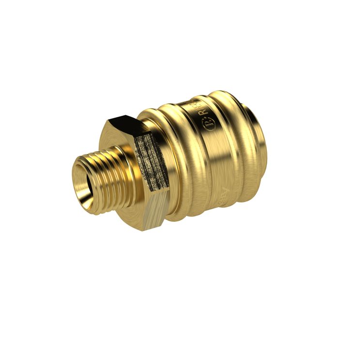 [107507] RIEGLER Quick-connect coupling I.D. 7.2, locking on both sides, G 3/8 ET