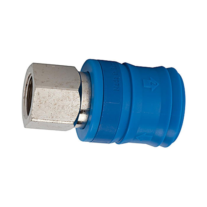 RIEGLER Safety coupling I.D. 7.4, KE type, nickel-plated brass, G 1/2 IT