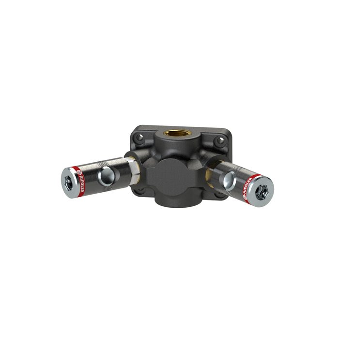 [107578] RIEGLER End distributor socket, G3/4, 2 safety coupl. I.D. 7.4, max.12bar