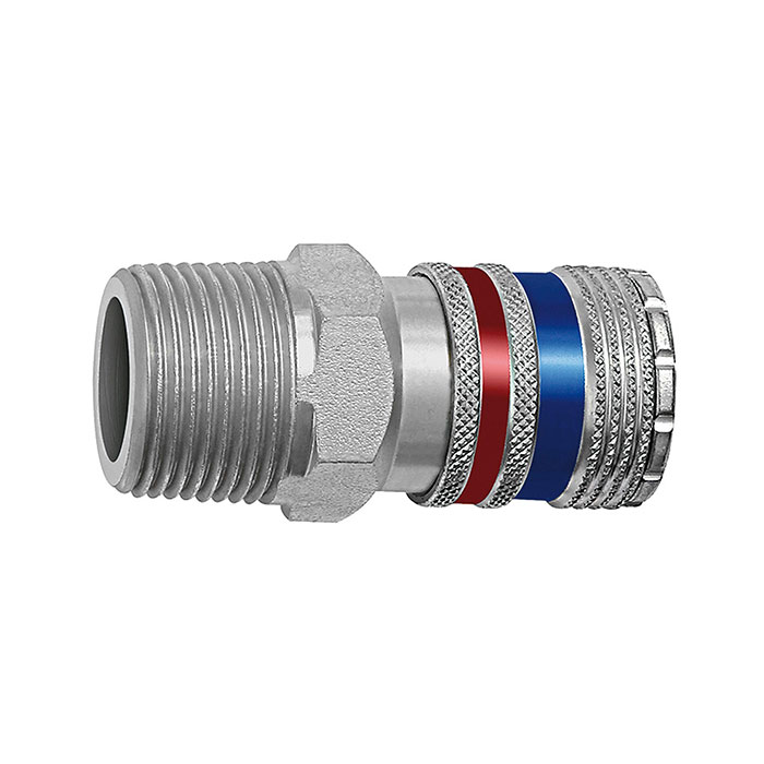 RIEGLER Safety coupling I.D. 10, Steel / brass galvanised, R 3/8 ET