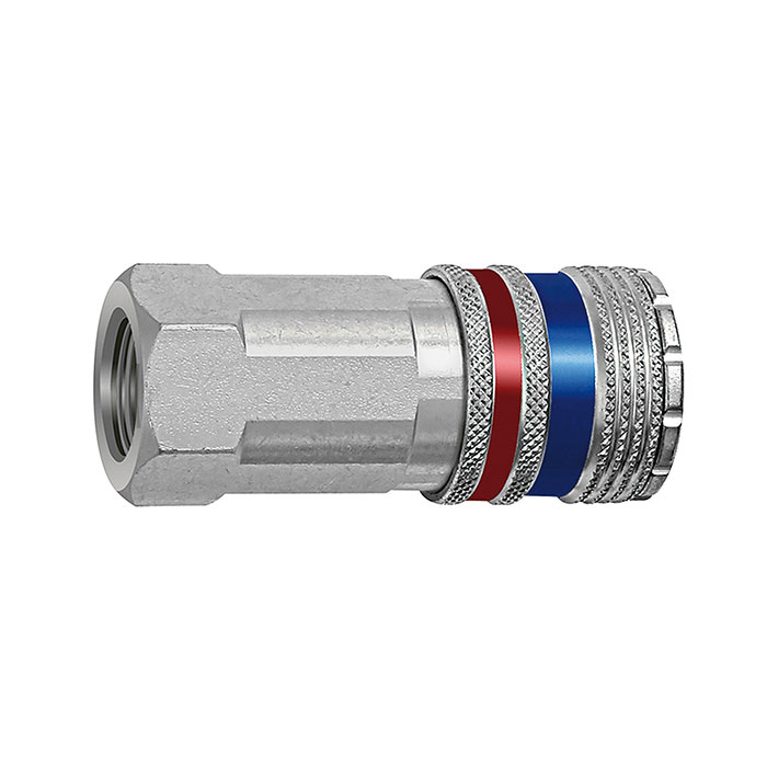 RIEGLER Safety coupling I.D. 10, Steel / brass galvanised, G 3/8 IT