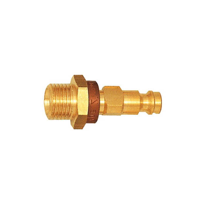 [107650] RIEGLER Unverwechselbarer Nippel NW 5, Messing blank, G 1/4 AG, braun