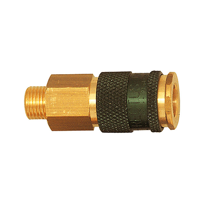 RIEGLER Captive quick-connect coupling I.D. 7.8, G 1/4 ET, blue