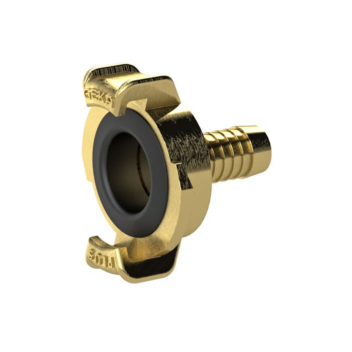 [107753] RIEGLER GEKA hose piece, rigid, bright brass, Connection I.D. 10