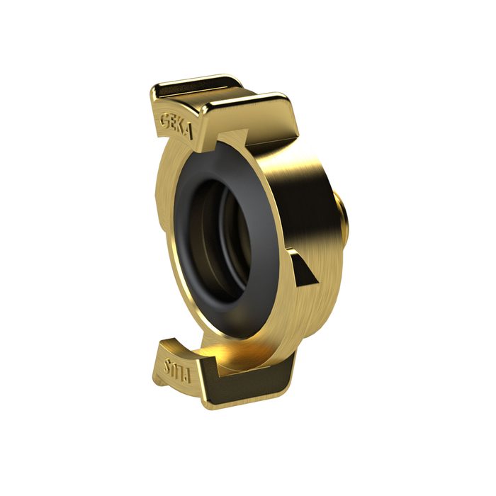 [107768] RIEGLER GEKA threaded piece, rigid, bright brass, G 3/8 exterior