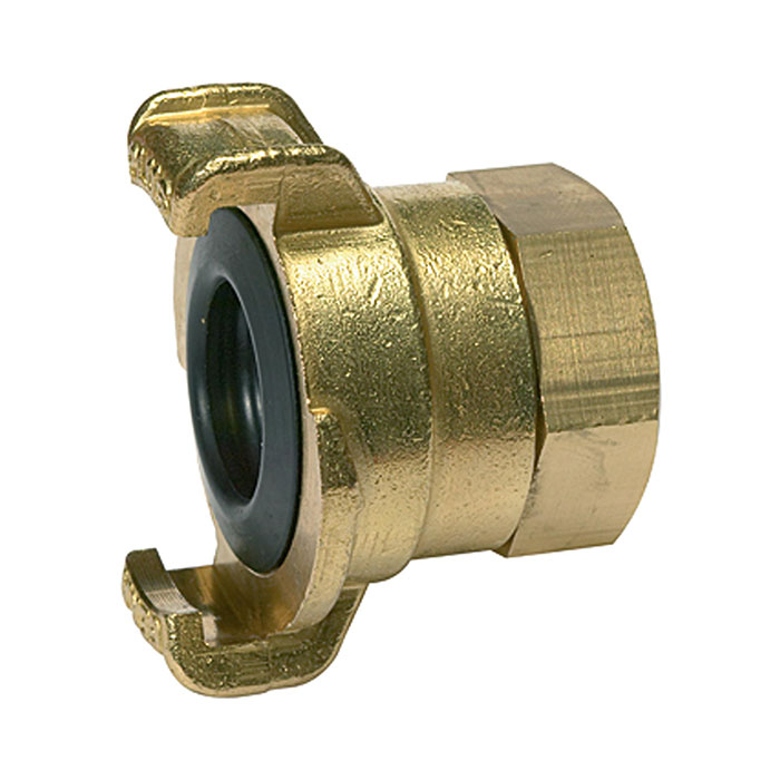 RIEGLER GEKA threaded piece, 360° rotating, bright brass, G 1/2 interior