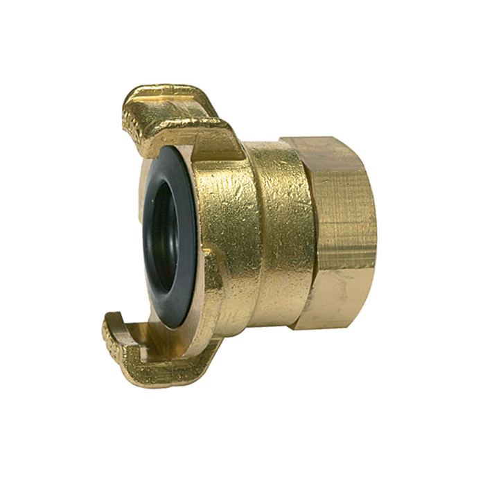 [107784] RIEGLER GEKA threaded piece, 360° rotating, bright brass, G 1/2 interior