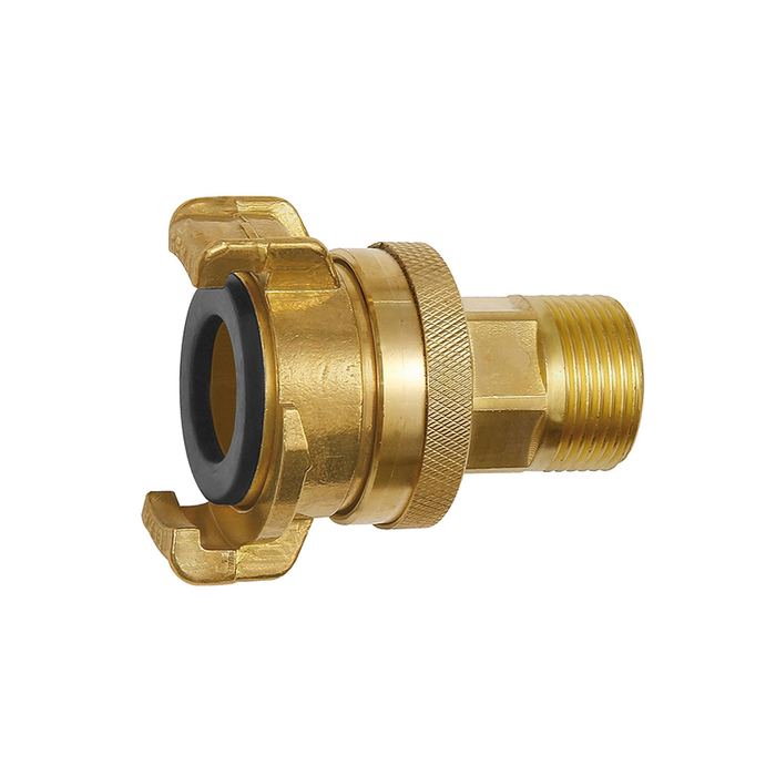 [107795] RIEGLER GEKA threaded piece, rigid, Safety design, bright brass, G 1 o.