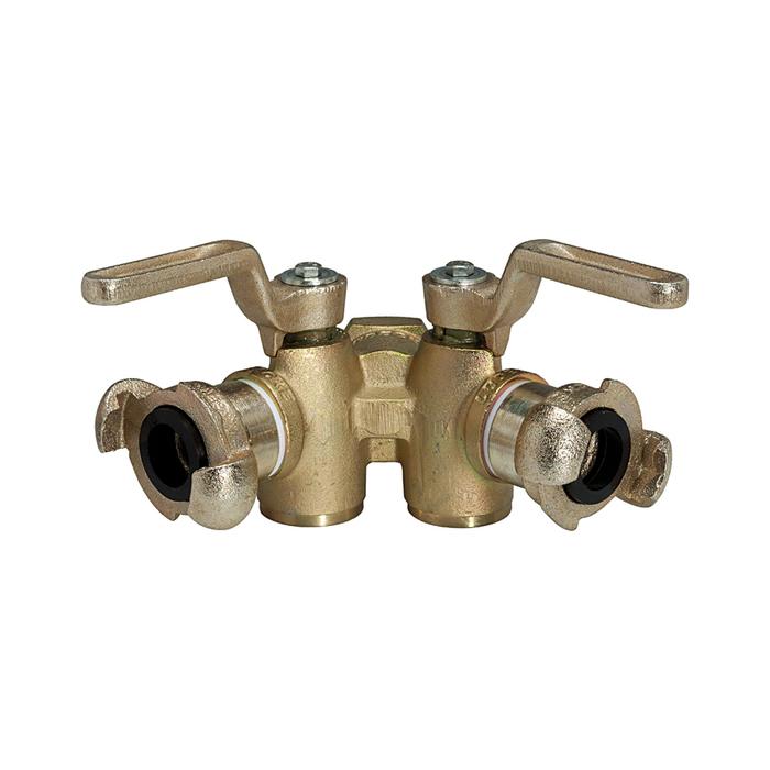 [107894] RIEGLER Double tap cock with 2 outlets, Lever switch, Venting, G 3/4 IT