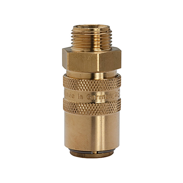 RIEGLER Tempered coupling DN 6, ET, Blocking valve, M14x1.5 straight