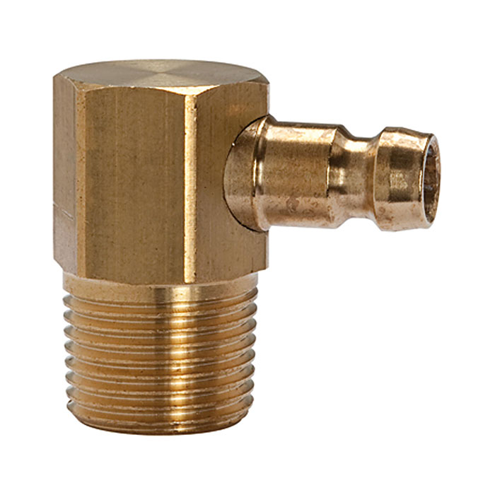 RIEGLER Tempered plug-in nipple DN 6, 90°, Exterior thread, M8x0.75