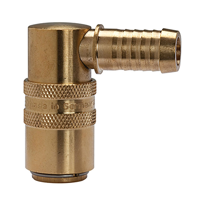RIEGLER Tempered coupling DN 9, Taps 13 mm, Blocking valve, Sleeve 90°