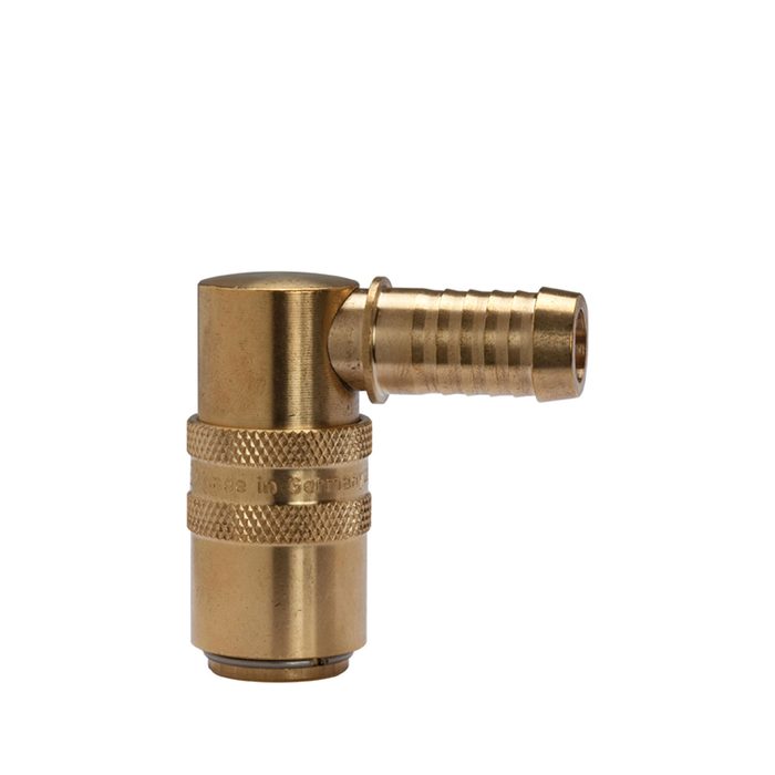 [107955] RIEGLER Temperierkupplung DN 9, Zapfen 13 mm, Absperrventil, Tülle 90°