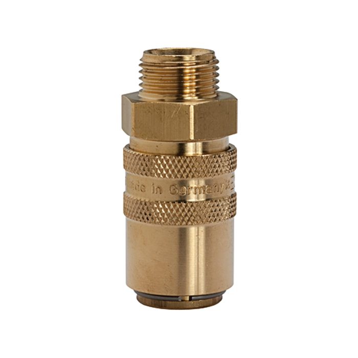 [107960] RIEGLER Temperierkupplung DN 9 mit AG, mit Absperrventil, G 3/8 gerade