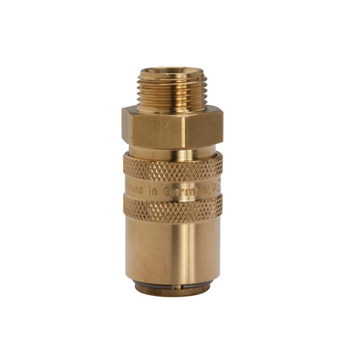 [107968] RIEGLER Tempered coupling DN 9, Exterior thread, Brass, G 1/2 straight