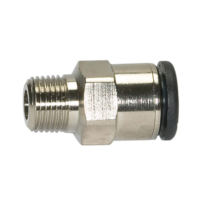 RIEGLER Straight push-in fitting »click-clock« R 1/4 o., hose ext. Ø 10