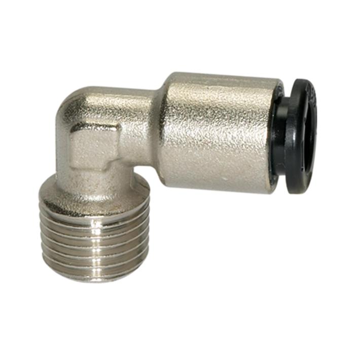[108629] RIEGLER Push-in L-fitting »click-clock«, R 1/4 o., for hose exterior Ø 10