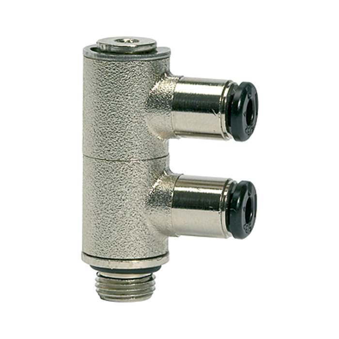 [108799] RIEGLER L-Mehrfachverteiler 2-fach »click-clock«, drehbar, M5 außen Ø 6mm