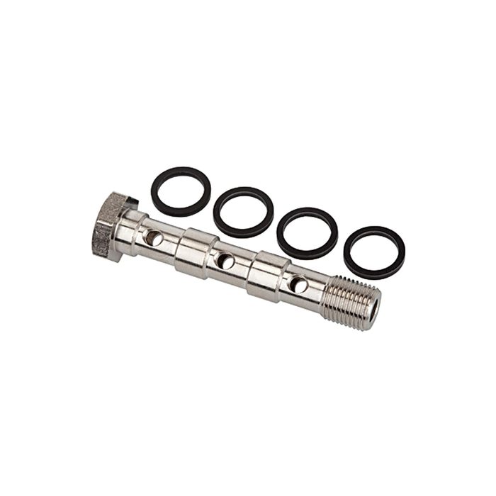 [108830] RIEGLER Hohlschraube, dreifach, G 1/4, Messing vernickelt