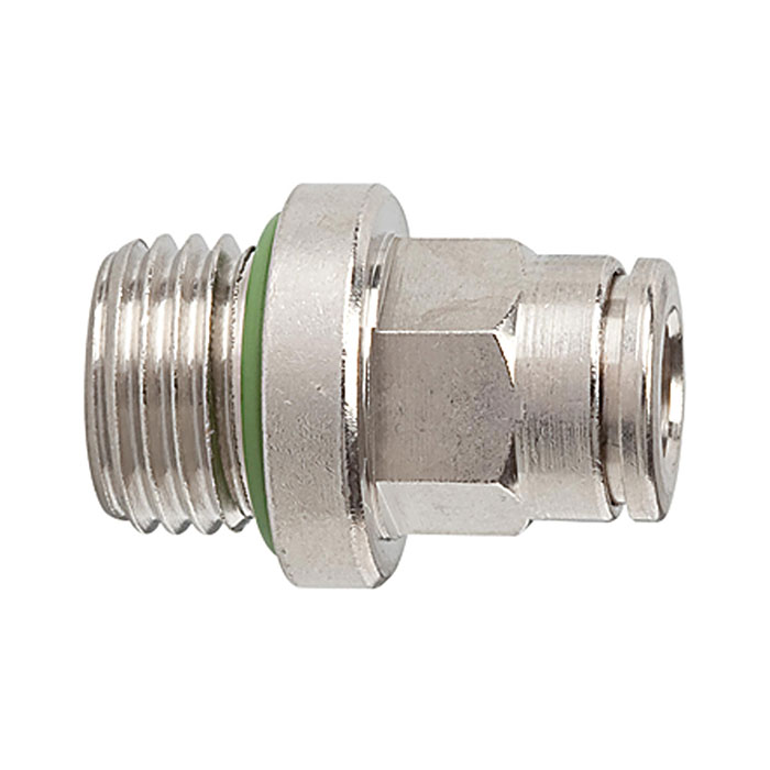 [108857] RIEGLER Straight push-in fitting »metallica« G 1/8 o., hose exterior Ø 6
