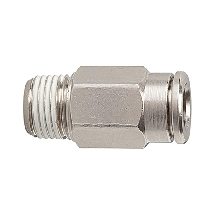 RIEGLER Straight push-in fitting »metallica« R 1/4 o., hose exterior Ø 8