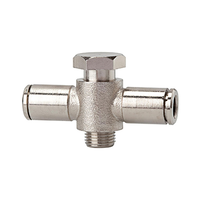[108963] RIEGLER Push-in T-fitting »metallica« rotating, G 1/8 o.,hose exterior Ø4