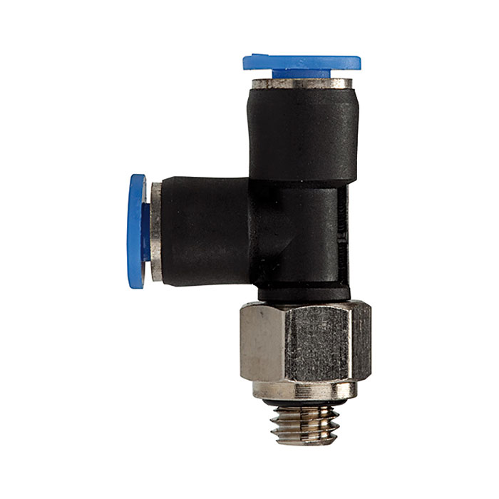 RIEGLER Push-in T-fitting »Blue Series« mini, L-shape, rotating, M5