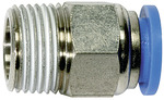 RIEGLER Straight push-in fitting »Blue Series«, R 3/8 o., hose ext. Ø 12