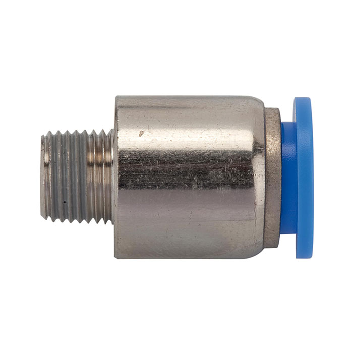 RIEGLER Straight push-in fitting »Blue Series«, round, R 3/8 o.