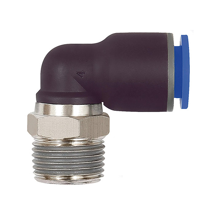 RIEGLER Push-in L-fitting »Blue Series«, rotating, R 1/4 o.