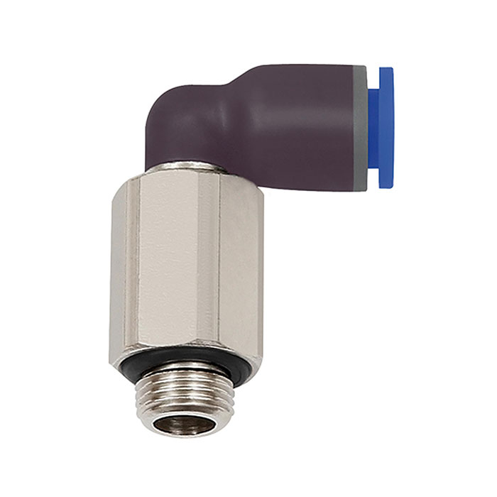 RIEGLER Push-in L-fitting »Blue Series« long, rotating, M5 o.